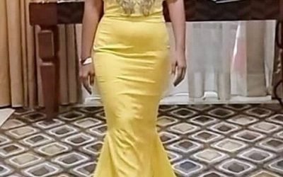 Sexy Stef in her yellow modern Filipinana gown!!!